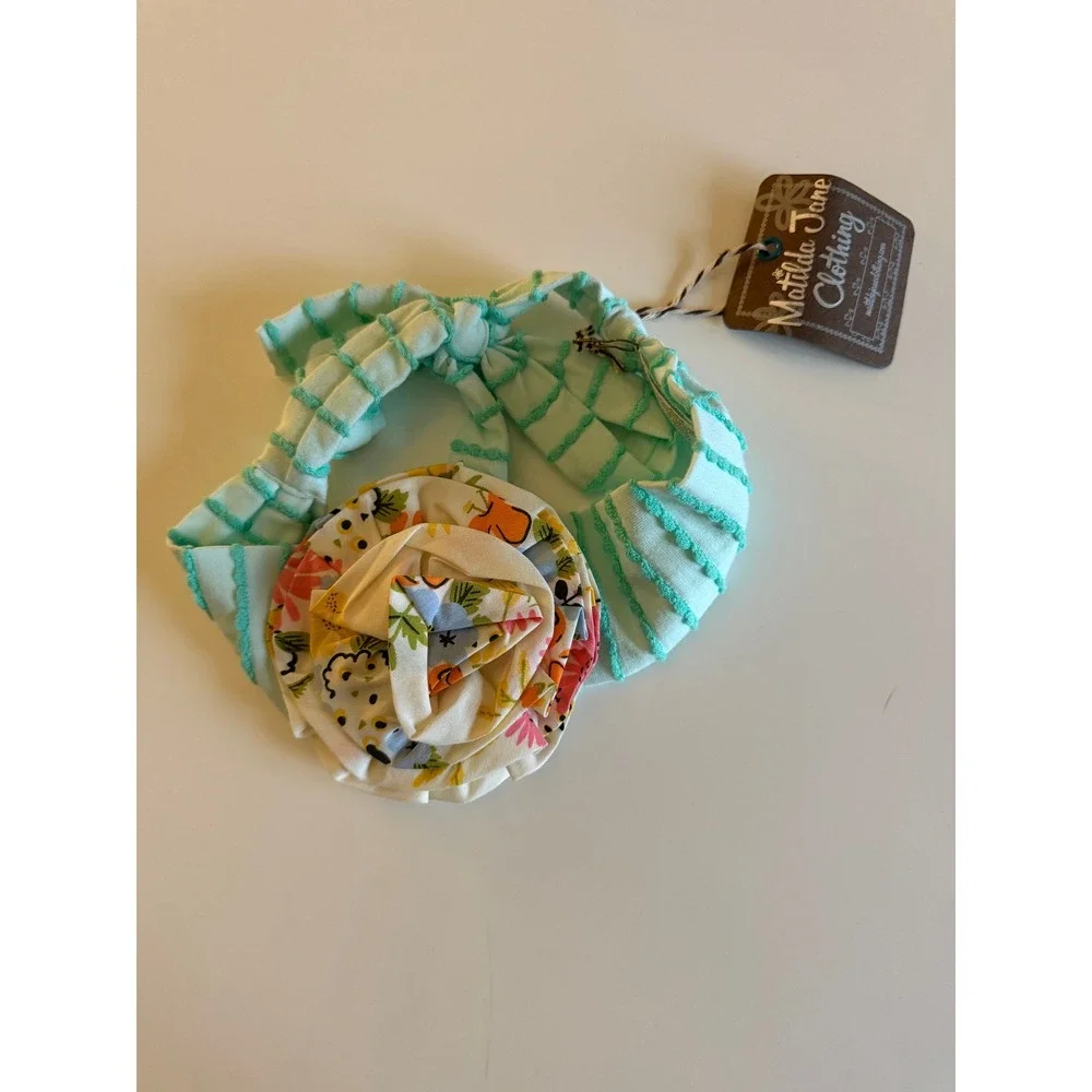 Matilda Jane Mint Green Floral Rosette Headband NWT Boutique Accessory‎